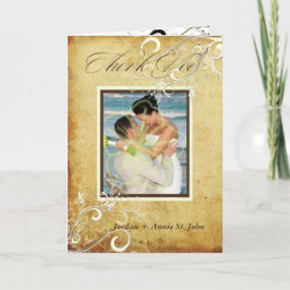 Cartão De Agradecimento PixDezines Vintage Swirls/Casamento Obrigado