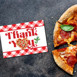 Cartão De Agradecimento Pizza Branca Vermelha
