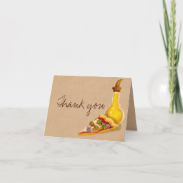 Cartão De Agradecimento Pizza e Azeite Obrigado