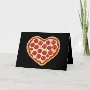 Cartão De Agradecimento Pizza Formato de Coração Fofo Dia dos Namorados