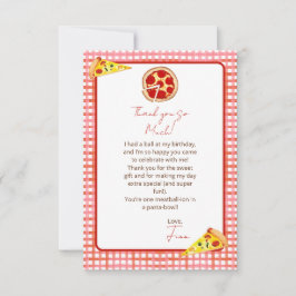 Cartão De Agradecimento Pizza Party Birthday