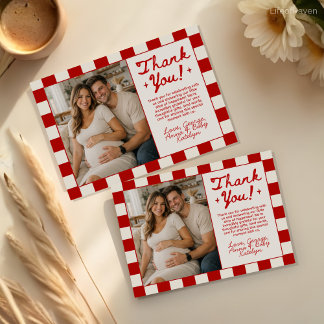 Cartão De Agradecimento Pizza Theme Baby Shower Thank You Card with Photo