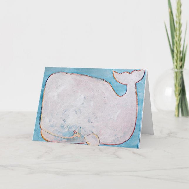 Cartão De Agradecimento Placa branca de baleia (Frente)