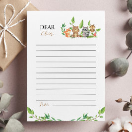 Cartão De Agradecimento Placa Cápsula Horária Woodland Wild One Note