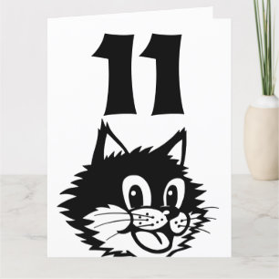 CARTÃO DE AGRADECIMENTO PLACA CAT DE ANIVERSÁRIO DE IDADE 11