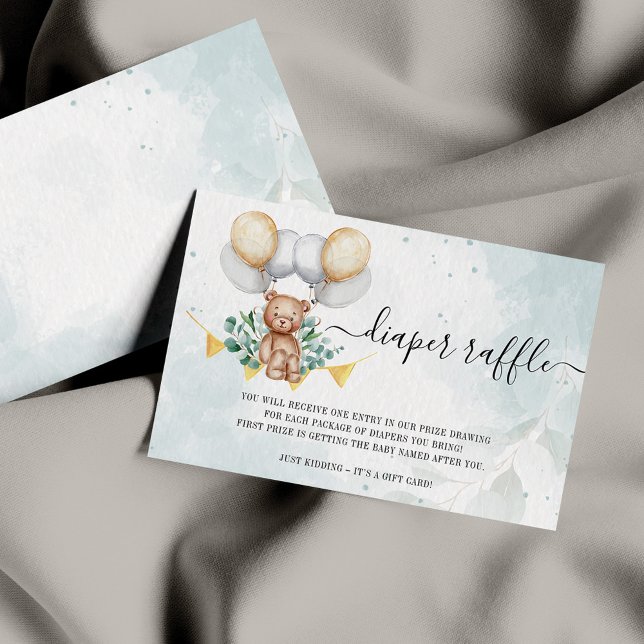 Cartão De Agradecimento Placa Chá de fraldas Raffle Fralda de Espera Inici (Criador carregado)