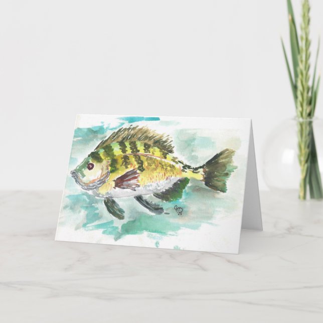 Cartão De Agradecimento Placa Crappie Watercolor (Frente)