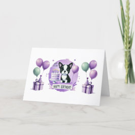 Cartão De Agradecimento Placa de aniversário de Boston Terrier - impressão