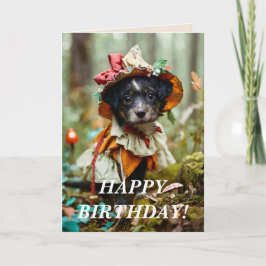 CARTÃO DE AGRADECIMENTO PLACA DE ANIVERSÁRIO DE PUP VESTIDO