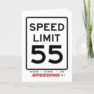 Cartão De Agradecimento Placa de aniversário do limite de velocidade 55