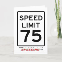 Placa de aniversário do limite de velocidade 75