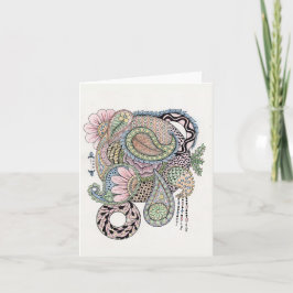 Cartão De Agradecimento Placa de anotação de Vazio dobrada, rosa e ponto a