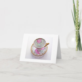Cartão De Agradecimento Placa de anotação de Vazio Vintage Tea Cup, Obriga