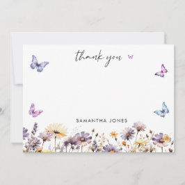 Cartão De Agradecimento Placa de Boas-Vindas de Chá de Bebê de Borboletas 