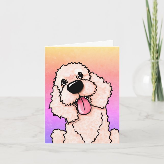 Cartão De Agradecimento Placa de Cachorro Labradoodle (Frente)