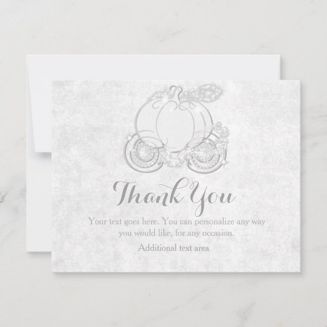 Cartão De Agradecimento Placa de Carruagem da Princesa Real Cinderella Whi (Frente)