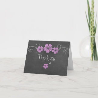 Cartão De Agradecimento Placa de Cartaz de Rosas Rosa Selvagens Obrigado N