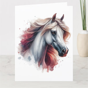 Cartão De Agradecimento Placa de Cavalo de Aquarela