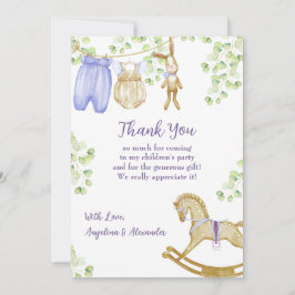 Cartão De Agradecimento Placa de Chá de fraldas Flat Obrigado