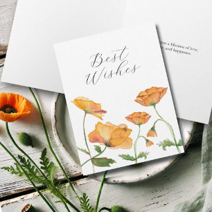 Cartão De Agradecimento Placa de Chá de panela Floral Laranja Aquarela