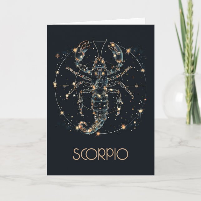 Cartão De Agradecimento Placa de constelação de Scorpio Zodiac Dobrada (Frente)