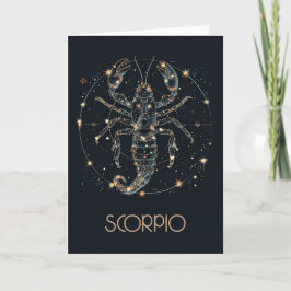 Cartão De Agradecimento Placa de constelação de Scorpio Zodiac Dobrada