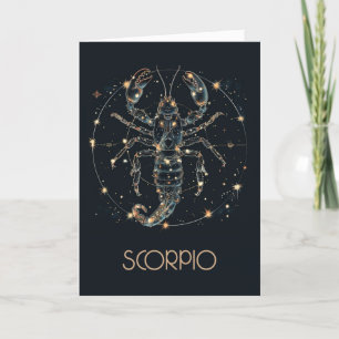 Cartão De Agradecimento Placa de constelação de Scorpio Zodiac Dobrada