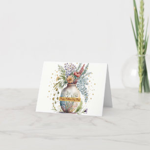 Cartão De Agradecimento Placa de dia de as mães Bonito Vase de Flores Mist