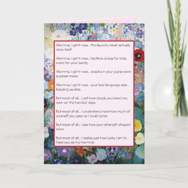 Cartão De Agradecimento Placa de Dia de as mães de feltro (Frente)