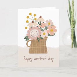 Cartão De Agradecimento Placa de Dia de as mães de Flores Ilustrada