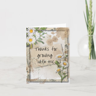 Cartão De Agradecimento Placa de Dia de as mães do Estilo do Vintage Garde