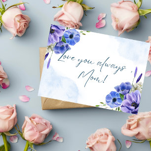 Cartão De Agradecimento Placa de Dia de as mães Elegante com Aquarela Flor