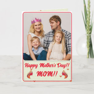 Cartão De Agradecimento Placa De Dia de as mães Fotográfico Completamente