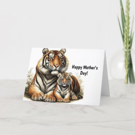 CARTÃO DE AGRADECIMENTO PLACA DE DIA DE AS MÃES MOM TIGER