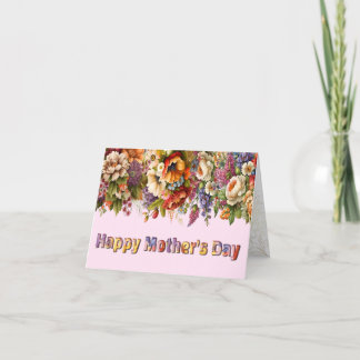 Cartão De Agradecimento Placa de dia de as mães para ornamentação floral e