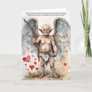 Cartão De Agradecimento Placa de Dia de os namorados Cupid Envelhecida