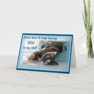 Cartão De Agradecimento Placa de Dia de os namorados do Namorados Cat Love