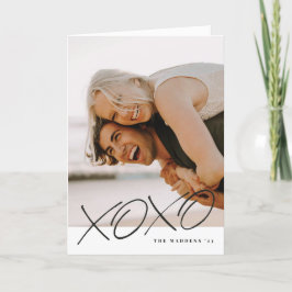 Cartão De Agradecimento Placa de Dia de os namorados XOXO Tinta - Preto