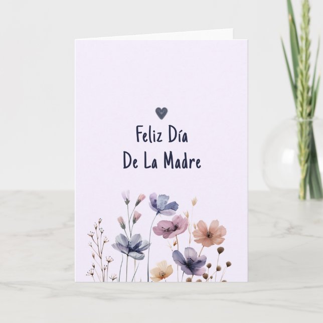 Cartão De Agradecimento Placa de Feliz dia de as mães Espanhola Elegante (Frente)