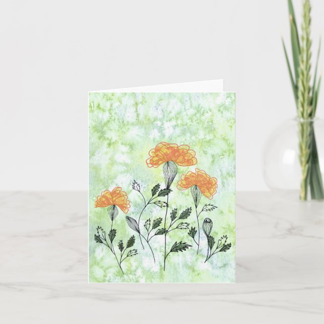 Cartão De Agradecimento Placa de Flores Amarelas Feliz (Frente)
