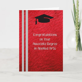Cartão De Agradecimento Placa de Grau Associado em Artes Aplicadas