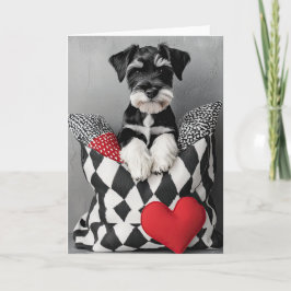 Cartão De Agradecimento Placa de Namorados de puppy Schnauzer