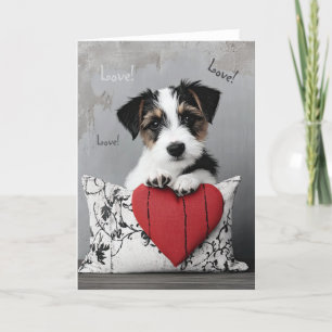 Cartão De Agradecimento Placa de Namorados Fox Terrier Puppy