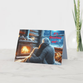 CARTÃO DE AGRADECIMENTO PLACA DE NATAL DO CASAL DE FIRESIDE