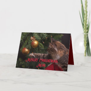 CARTÃO DE AGRADECIMENTO PLACA DE NATAL DO GATINHO XMAS PARA MOM