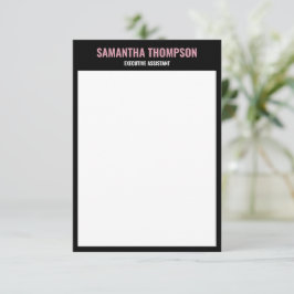 Cartão De Agradecimento Placa de Nota Branca, Branca e Preta Moderna