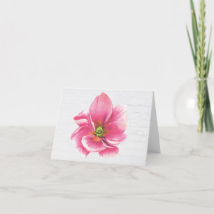 Cartão De Agradecimento Placa de Nota da Flor com Primrosa Rosa