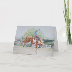Cartão De Agradecimento Placa de Nota de Arte de Rodeio de Bucking Bronc R