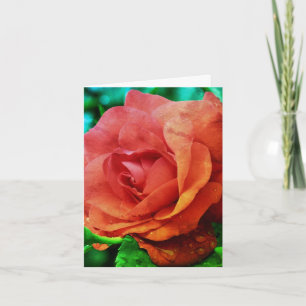 Cartão De Agradecimento Placa de Nota de Arte do Flor Abstrato rosa vermel
