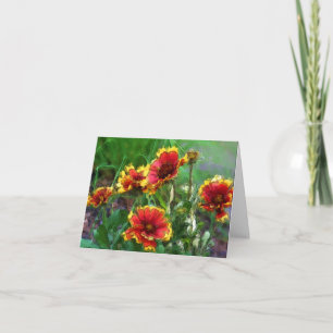 Cartão De Agradecimento Placa de Nota de Cores Aquáticas para Flores em Ab